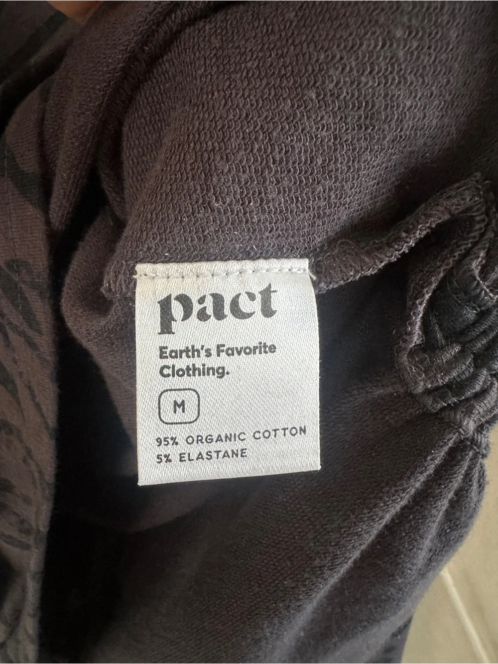 Pact Organic Cotton Animal Print Raglan Top Ruched Side Tie Long Sleeve M
